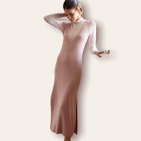 Anthropologie Dresses & Skirts - Daily Practice by Anthropologie Ribbed Knit Dress Set Pink Medium